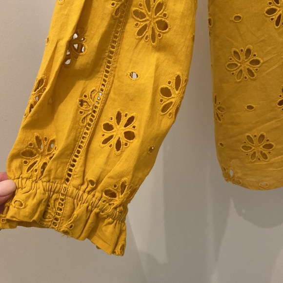 Jcrew size M ruffle neck long sleeve top - Picture 3 of 5